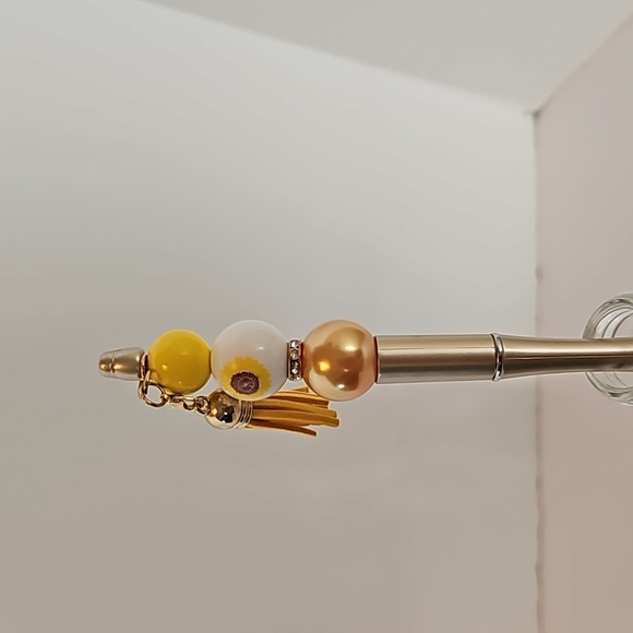 Hand Crafted Beaded Pens Set of 3 Fall Halloween Floral designs Ballpoint Black - Picture 12 of 17